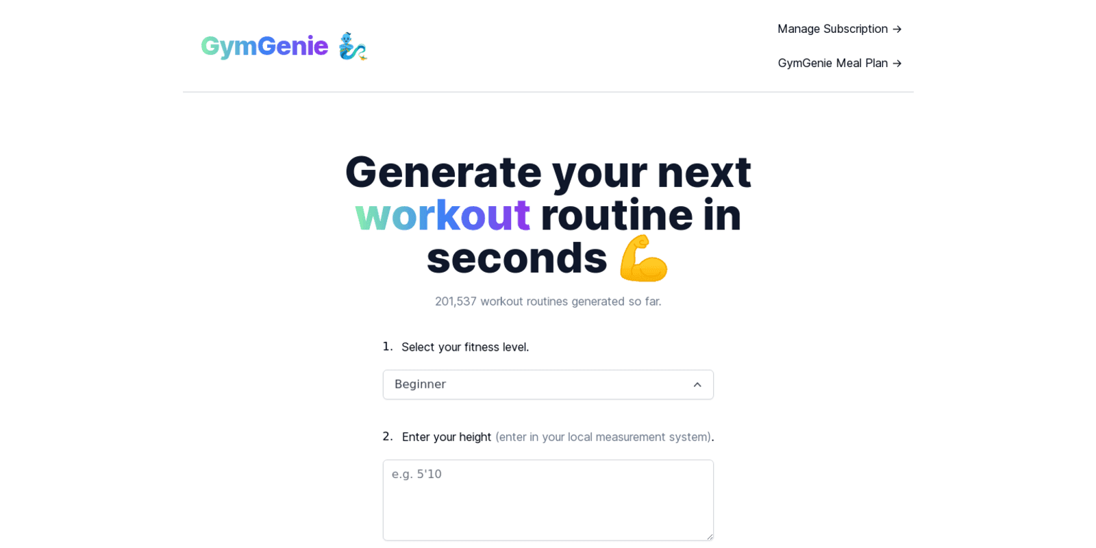 Generate Your Next Workout Routine Instantly with GymGenie: The Ultimate Fitness Tool