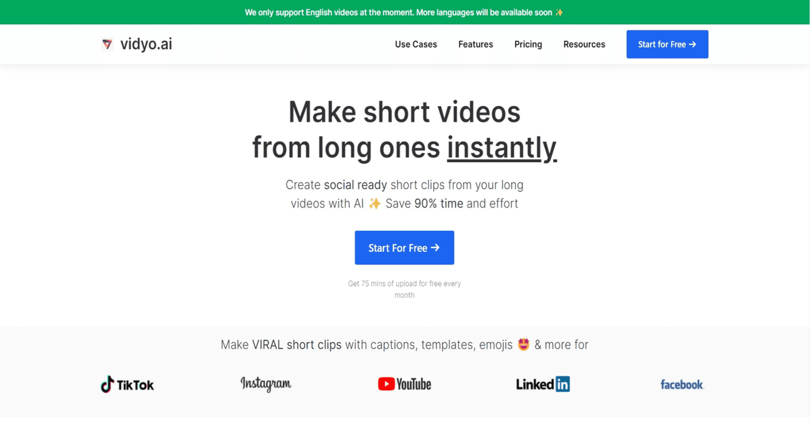 Vidyo.ai - Transform Long Videos into Captivating Short Clips with AI!