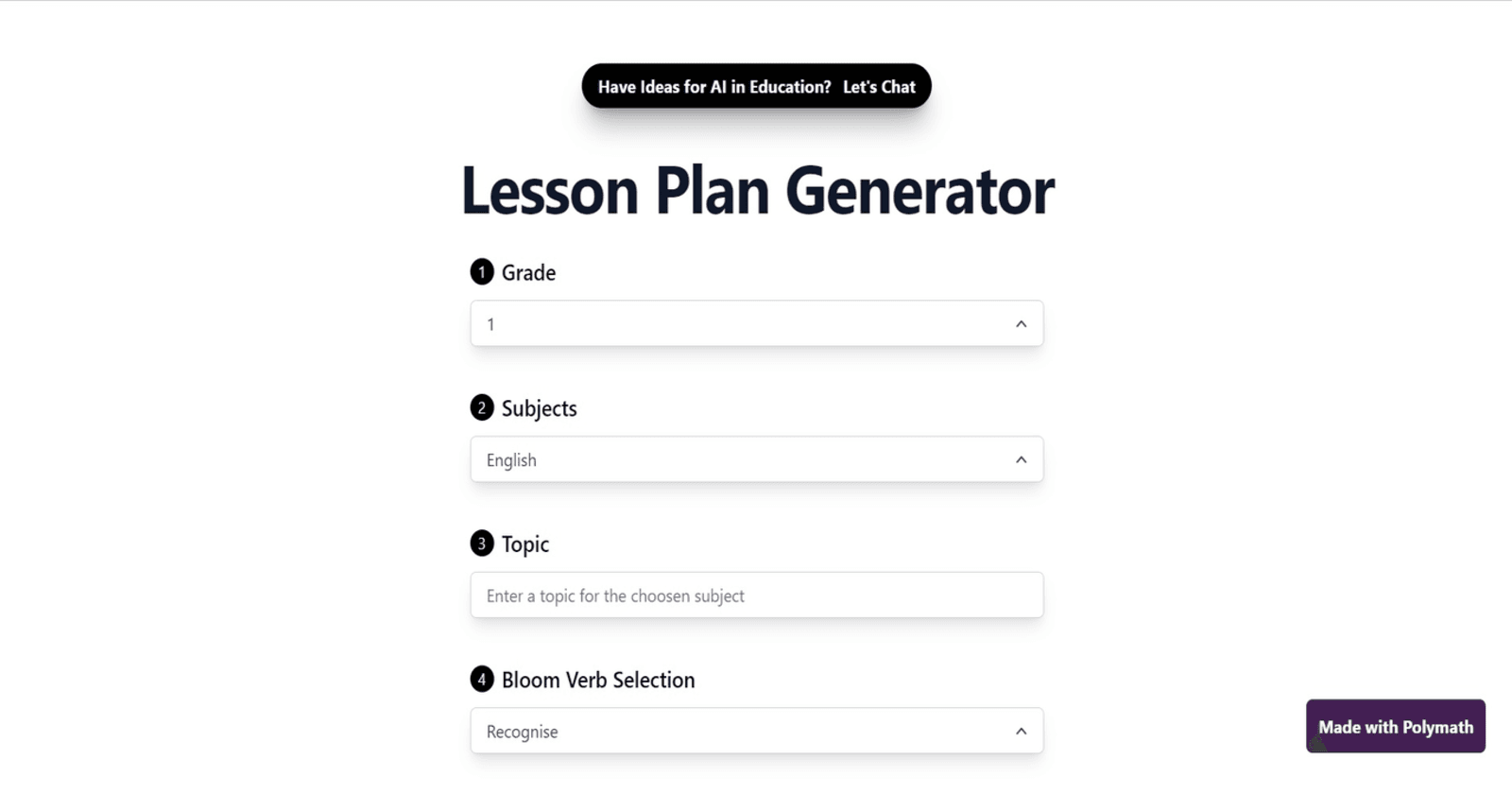 Streamline Lesson Planning with the Lesson Plan Generator