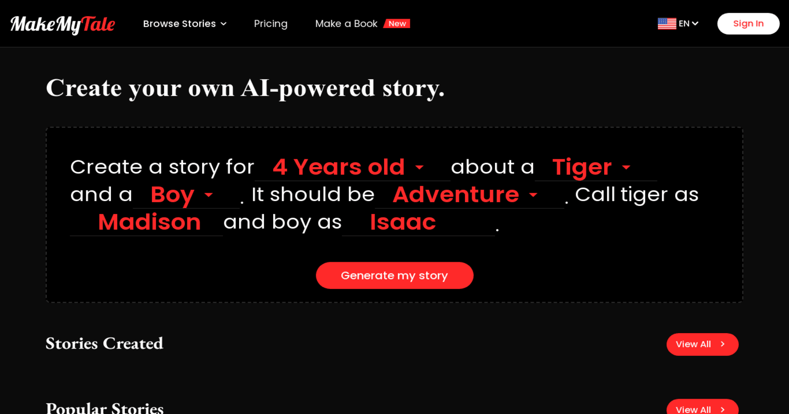 Create Captivating AI-Powered Stories with MakeMyTale
