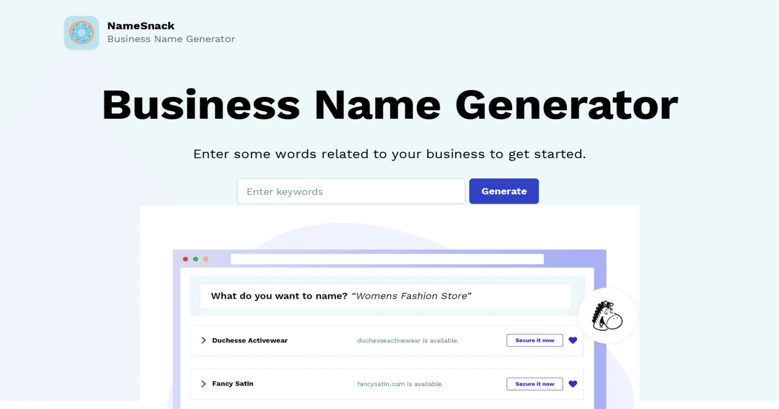 NameSnack : The world's best business name generator