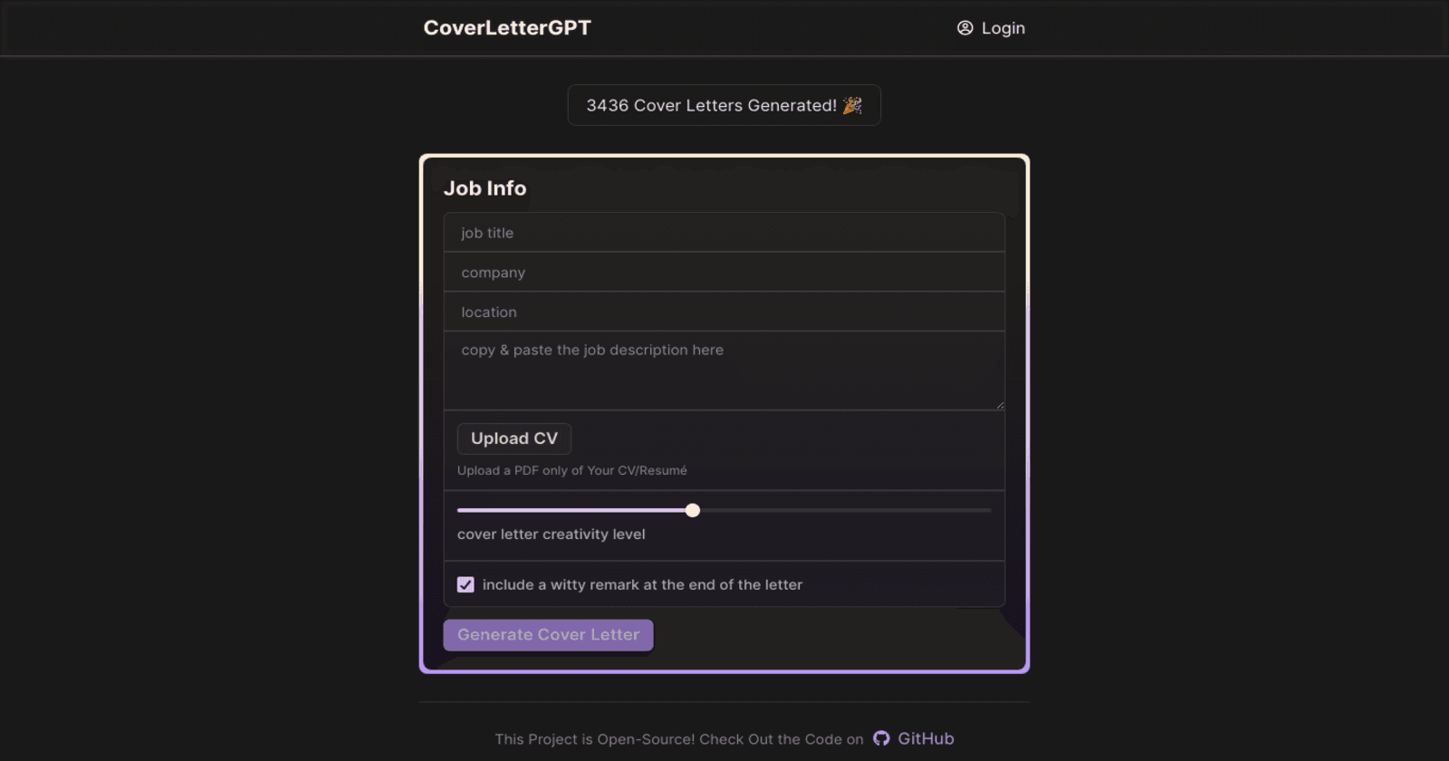 Generate Impressive Cover Letters with CoverLetterGPT