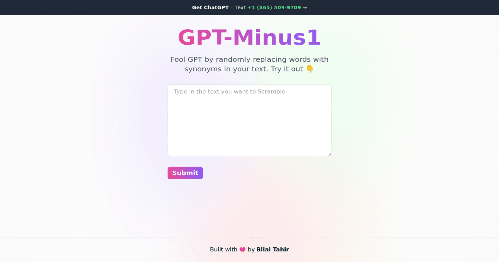 Unleash Creativity with GPT-Minus1 - Transform Your Text with Randomly Replaced Synonyms