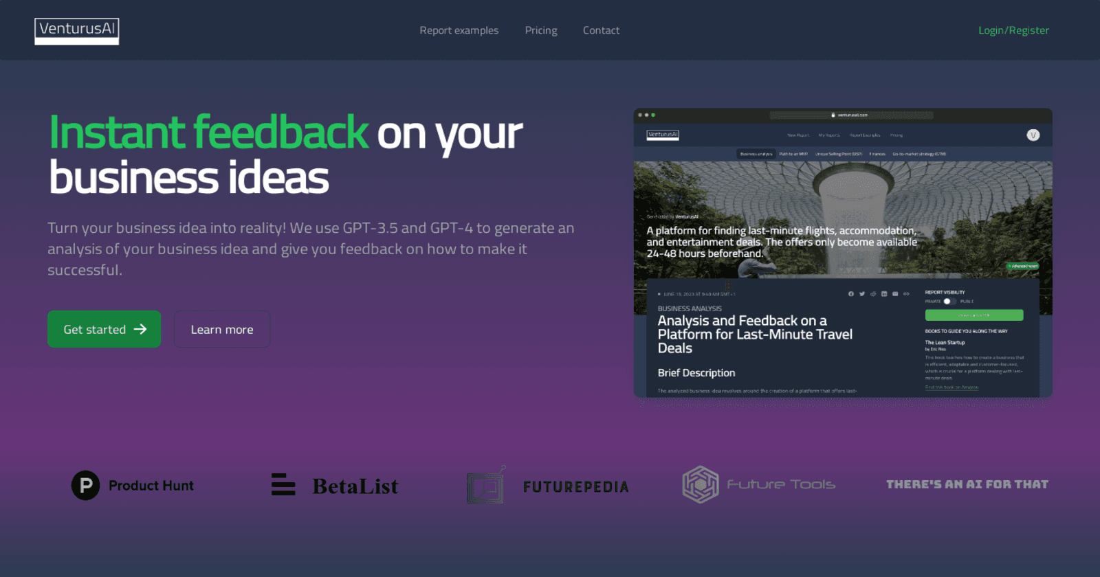 VenturusAI: Transforming Ideas into Triumphs - Your AI-Powered Business Success Companion